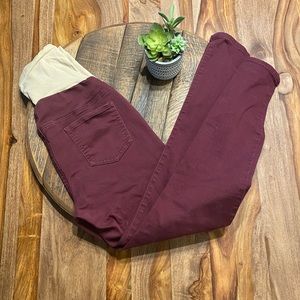 Indigo Maroon Maternity Jeans